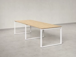 Cтол для переговоров, на О-обазном каркасе 2200x1000x750 RM081-220x100 Вяз Швейцарский светлый/Белый