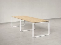 Cтол для переговоров, на О-обазном каркасе 2200x1000x750 RM081-220x100 Вяз Швейцарский светлый/Белый