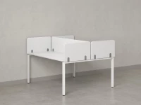 Бенч-система, 2 рабочих места, на П-образных опорах, 5 тканевых экрана 1600x1600x750 RM165-3-16x16 Белый/Белый