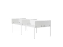 Бенч-система, 4 рабочих места, на П-образных опорах, 8 ЛДСП экранов 2000x1400x750 RM166-2-10x14 Белый/Белый
