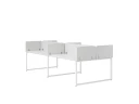 Бенч-система, 4 рабочих места, на О-образных опорах, 8 тканевых экранов 2800x1200x750 RM170-1-14x12 Белый/Белый