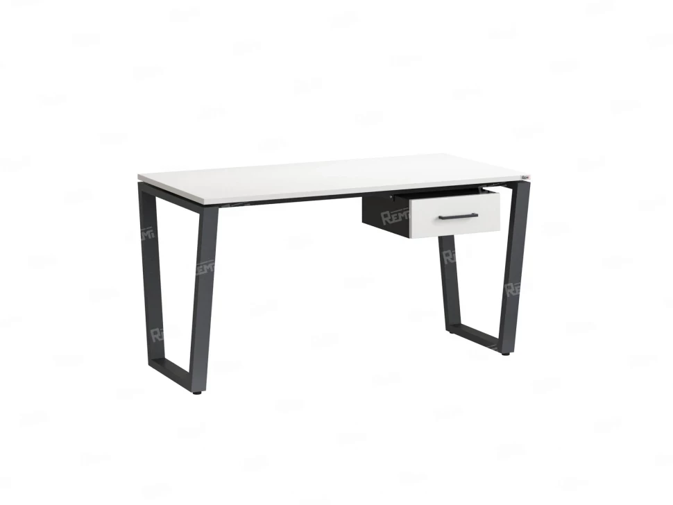 Стол прямой с подвесной тумбой, U-опора 1800x700x750 RM034-18x7 Белый/Серый