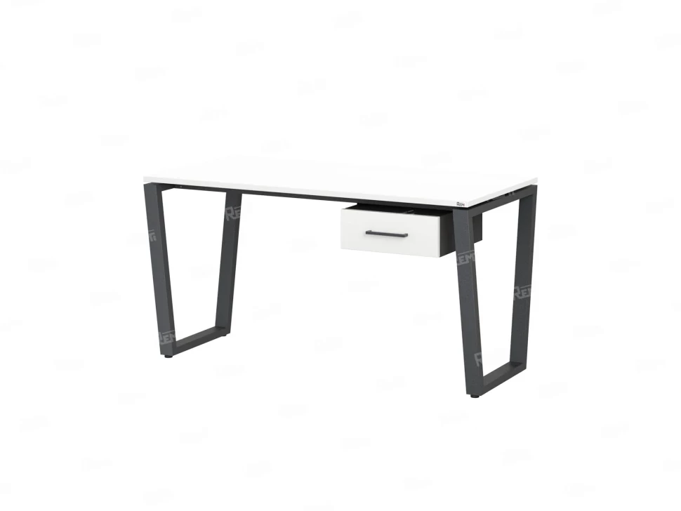 Стол прямой с подвесной тумбой, U-опора 1800x700x750 RM034-18x7 Белый/Серый