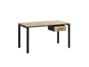 Стол прямой с подвесной тумбой, П-опора 1800x700x750 RM038-18x7 Дуб Маувелла/Черный