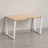 Стол угловой, U-опора, левый 1600x800/1000x750, RM051-16x8-10 Вяз Швейцарский светлый/Белый