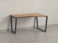 Стол угловой, U-опора, правый 1400x600/900x750, RM050-14x6-9 Дуб Юстус/Серый