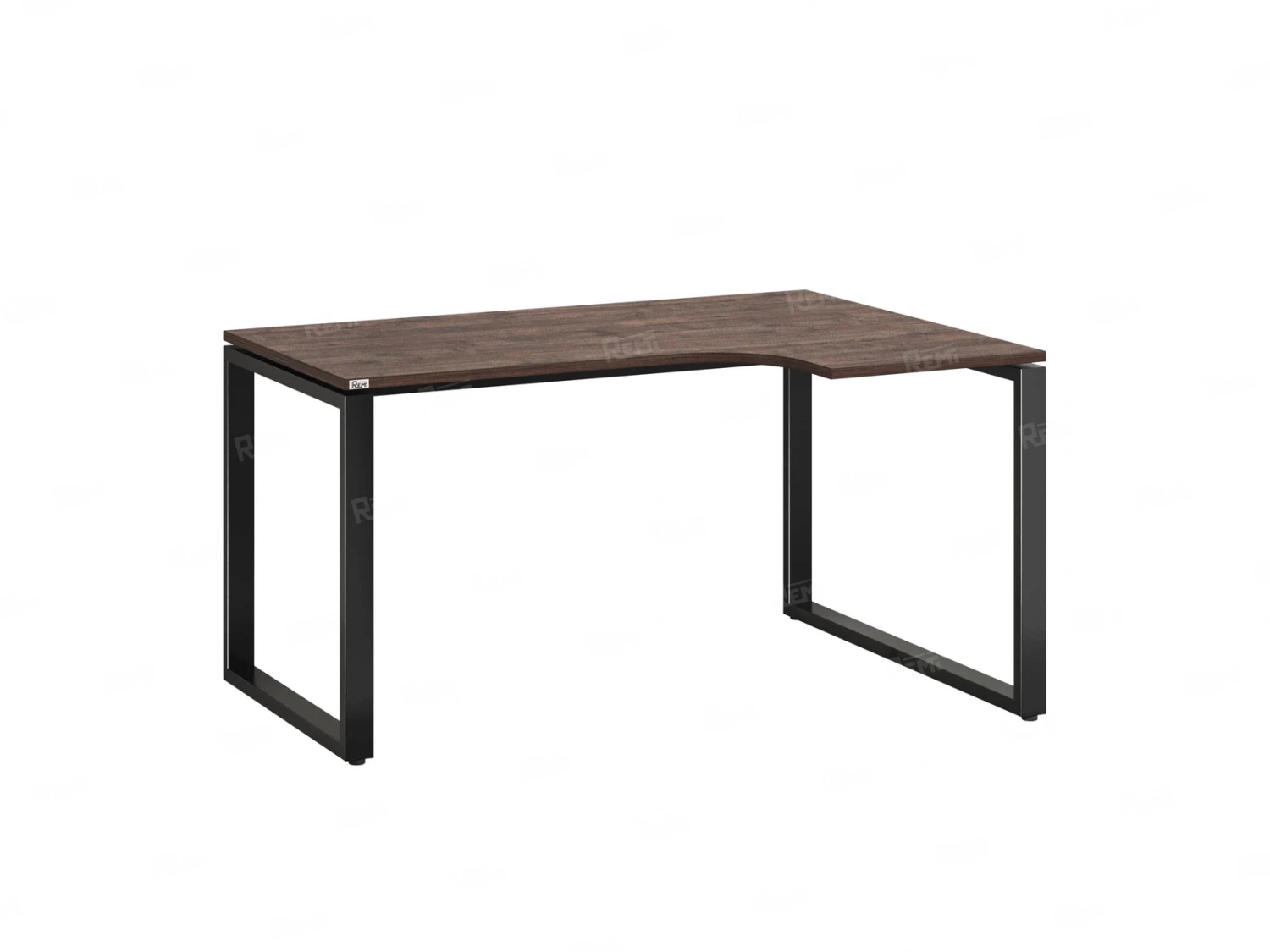 Стол угловой, О-опора, правый 1400x900/1200x750, RM054-14x9-12 Дуб Апрельский шоколад/Черный