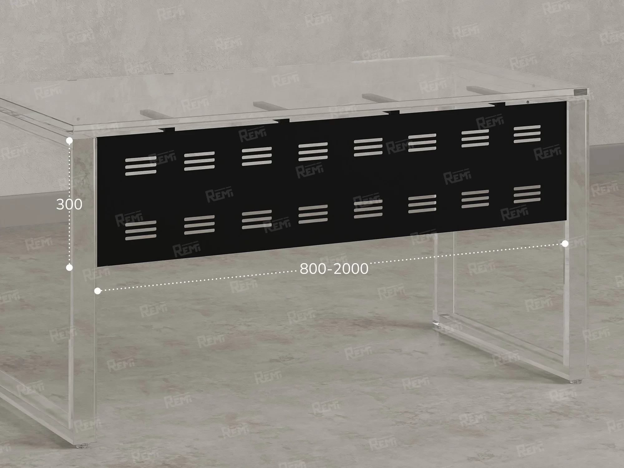 Нижний подвесной экран из металла 1200x5x300 RM203-120x30 Черный