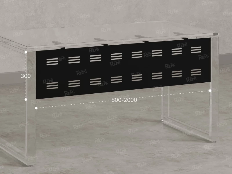 Нижний подвесной экран из металла 1200x5x300 RM203-120x30 Черный