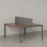 Бенч-система, 2 рабочих места, с одним тканевым экраном 1400x1600x750 RM165-1-14x16 Дуб Юстус/Серый