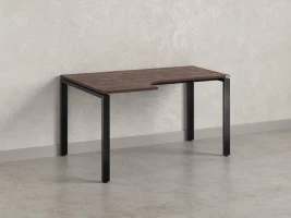 Стол угловой, П-опора, левый 1800x900/1200x750, RM053-18x9-12 Дуб Апрельский шоколад/Черный