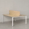 Бенч-система, 2 рабочих места, с одним экраном ЛДСП 1400x1400x750 RM165-2-14x14 Вяз Швейцарский светлый/Белый