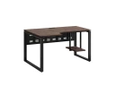 Стол угловой, экран металл, О-опора, левый 1600x900/1200x750, RM056-16x9-12 Дуб Апрельский шоколад/Черный