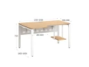 Стол угловой, экран металл, П-опора, левый 1800x800/1000x750, RM059-18x8-10 Вяз Швейцарский светлый/Белый