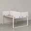 Бенч-система, 2 рабочих места, 5 тканевых экранов 1400x1400x750 RM169-3-14x14 Вяз Швейцарский светлый/Белый