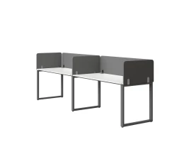 Бенч-система в 1 ряд, 2 рабочих места 5 тканевых экранов 3200x800x750 RM168-1-32x8 Белый/Серый