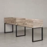 Бенч-система в 1 ряд, 2 рабочих места 5 ЛДСП экранов 2000x800x750 RM168-2-20x8 Дуб Маувелла/Черный