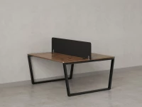 Бенч-система, 2 рабочих места, с одним тканевым экраном 1200x1200x750 RM172-1-12x12 Дуб Юстус/Черный