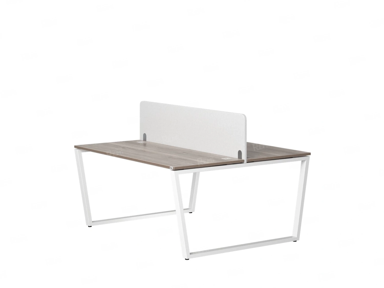 Бенч-система, 2 рабочих места, с одним тканевым экраном 1600x1400x750 RM172-1-16x14 Дуб Маувелла/Белый