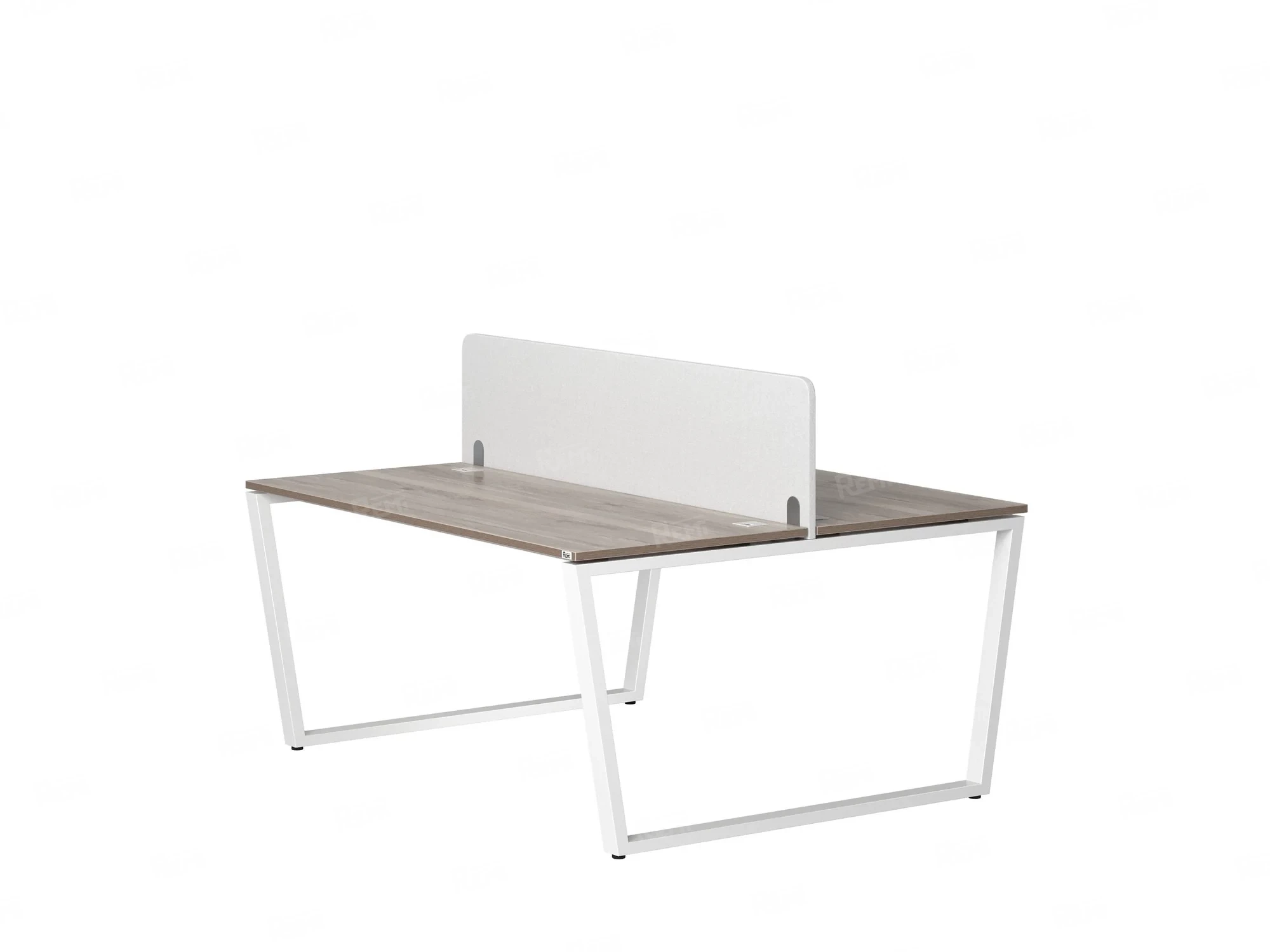 Бенч-система, 2 рабочих места, с одним тканевым экраном 1600x1400x750 RM172-1-16x14 Дуб Маувелла/Белый
