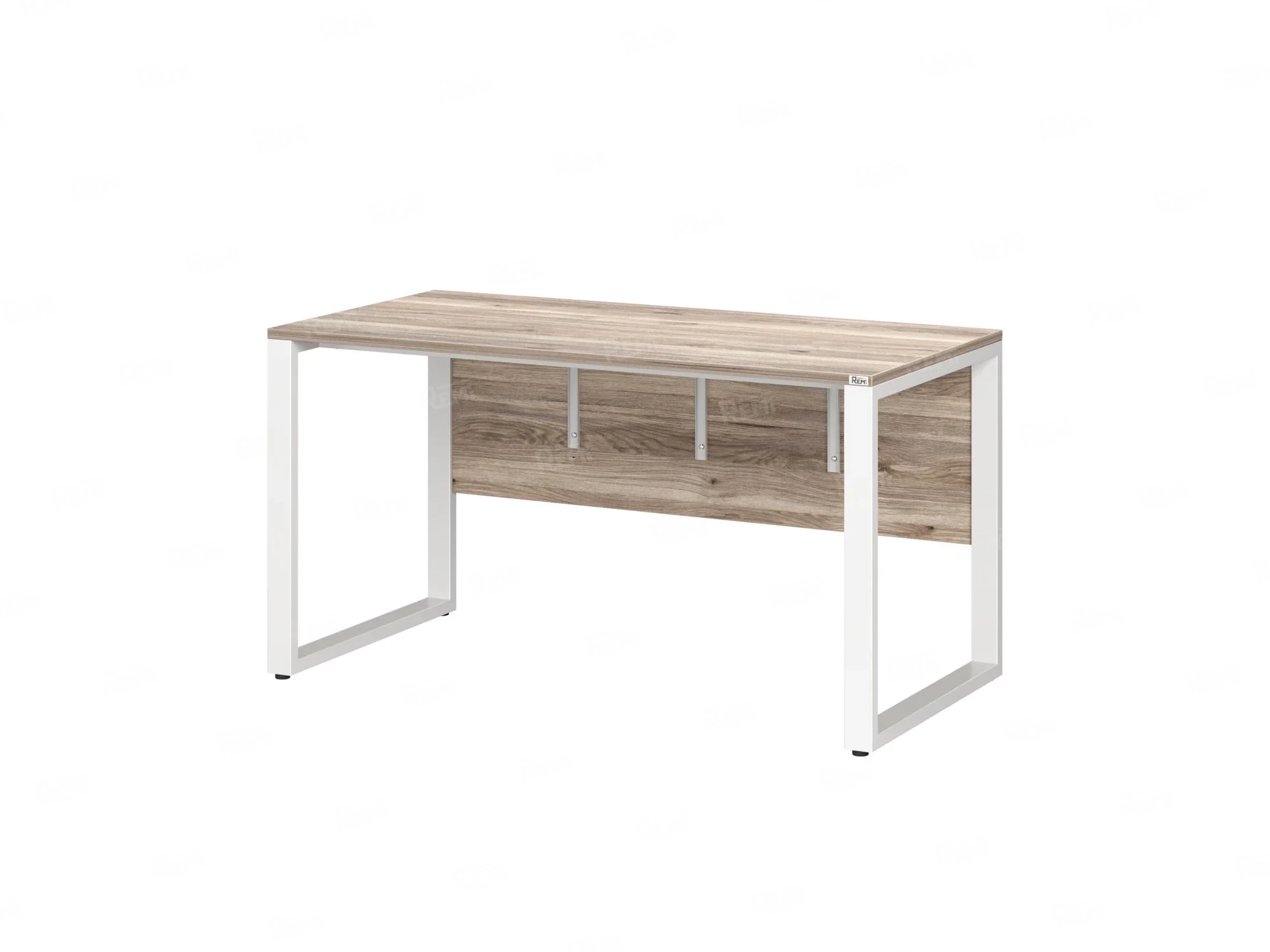 Стол прямой на О-образных опорах, экран ЛДСП 2000x700x750 RM006-20x7 Дуб Маувелла/Белый