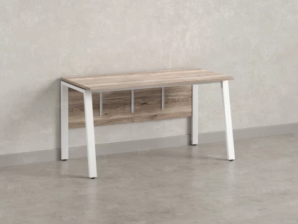 Стол прямой, Л-опора, экран ЛДСП,парящая стол-ца 1800x700x750 RM009-18x7 Дуб Маувелла/Белый