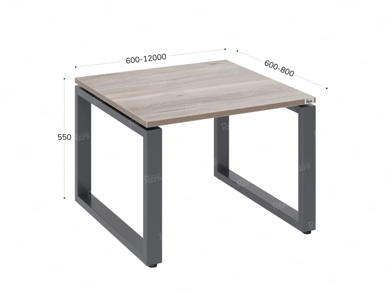 Журнальный стол с полкой 1000x600x550 RM182-10x6 Дуб Маувелла/Серый