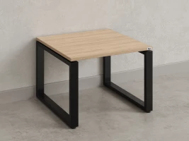 Журнальный стол с полкой 600x600x550 RM182-6x6 Вяз Швейцарский светлый/Черный