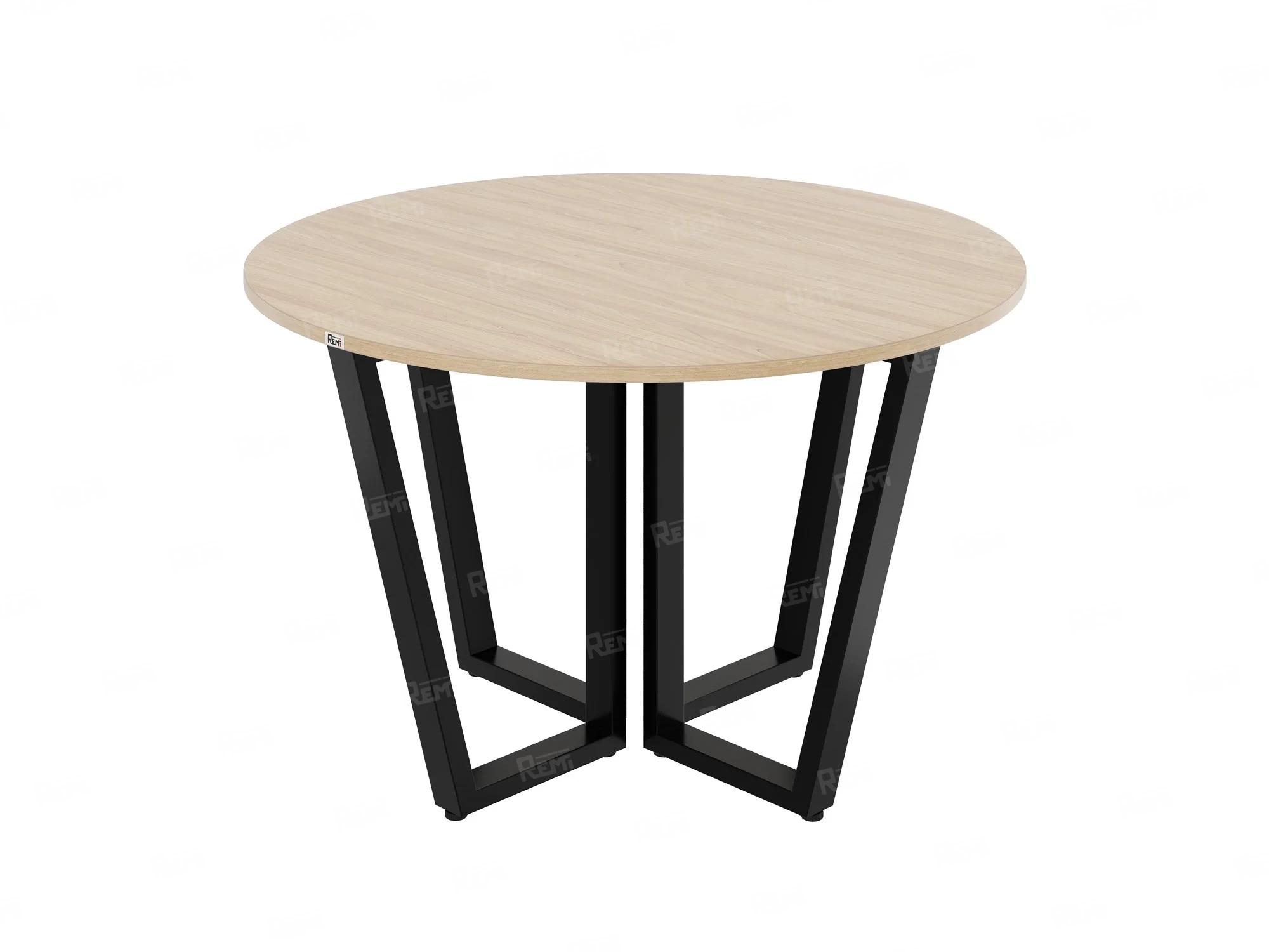 Круглый стол на U-образных опорах 1700x1700x750 RM188-17x17 Вяз Швейцарский светлый/Черный