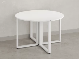 Круглый стол на О-образных опорах 1600x1600x750 RM187-16x16 Белый/Белый