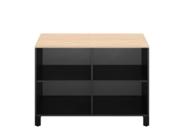 Стеллаж низкий, 4 ячейки 1200х600х850 RM145-12x6 Вяз Швейцарский светлый/Черный