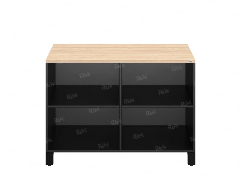 Стеллаж низкий, 4 ячейки 1200х600х850 RM145-12x6 Вяз Швейцарский светлый/Черный