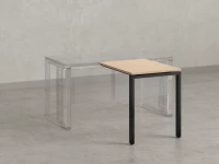 Брифинг прямой, с парящей столешнецей, на П-образном каркасе 1300x600x750 RM070-13x6 Вяз Швейцарский светлый/Черный