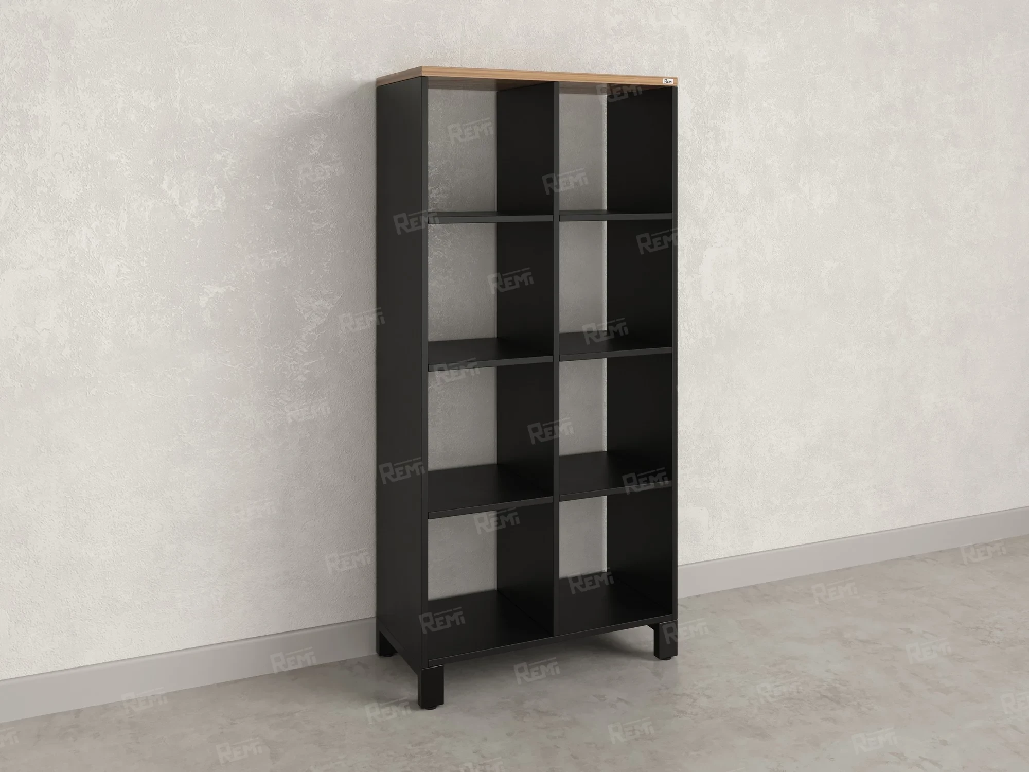 Стеллаж, 8 ячеек 750х370х1620 RM139-75x37 Дуб Юстус/Черный