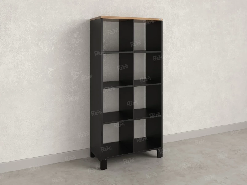 Стеллаж, 8 ячеек 750х370х1620 RM139-75x37 Дуб Юстус/Черный