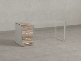 Тумба приставная, 4 ящика 400x600x750 RM121-40x60 Дуб Маувелла/Белый