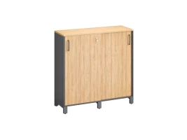 Низкий шкаф-купе, 3 полки 1200x420x1200 RM128-120x42 Вяз Швейцарский светлый/Серый