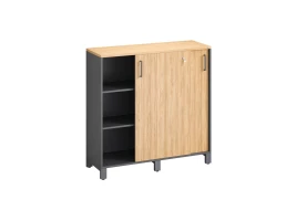 Низкий шкаф-купе, 3 полки 1200x420x1200 RM128-120x42 Вяз Швейцарский светлый/Серый