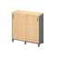 Низкий шкаф-купе, 3 полки 1200x420x1200 RM128-120x42 Вяз Швейцарский светлый/Серый