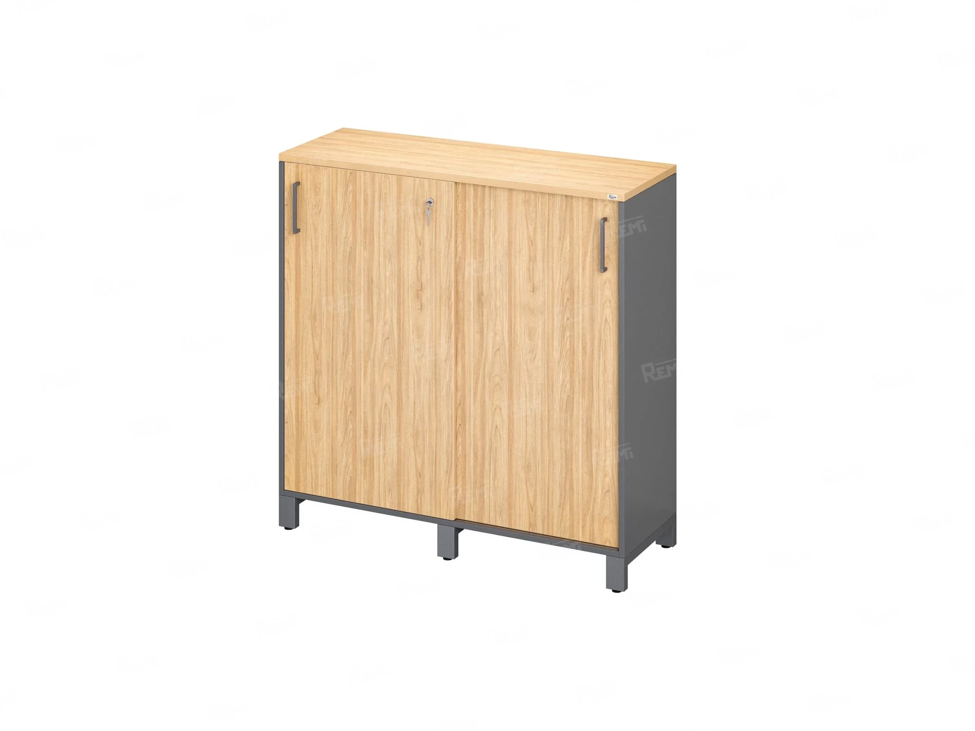 Низкий шкаф-купе, 3 полки 1200x420x1200 RM128-120x42 Вяз Швейцарский светлый/Серый