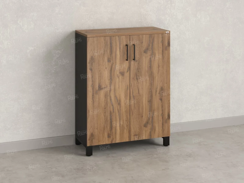 Шкаф распашной, 3 уровня 900x420x1200 RM149-90x42 Дуб Юстус/Черный