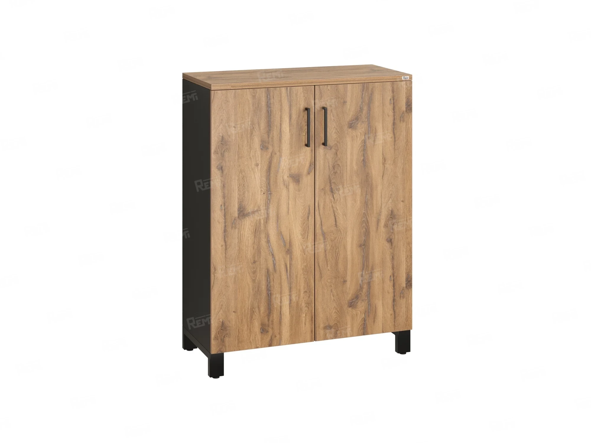 Шкаф распашной, 3 уровня 900x420x1200 RM149-90x42 Дуб Юстус/Черный