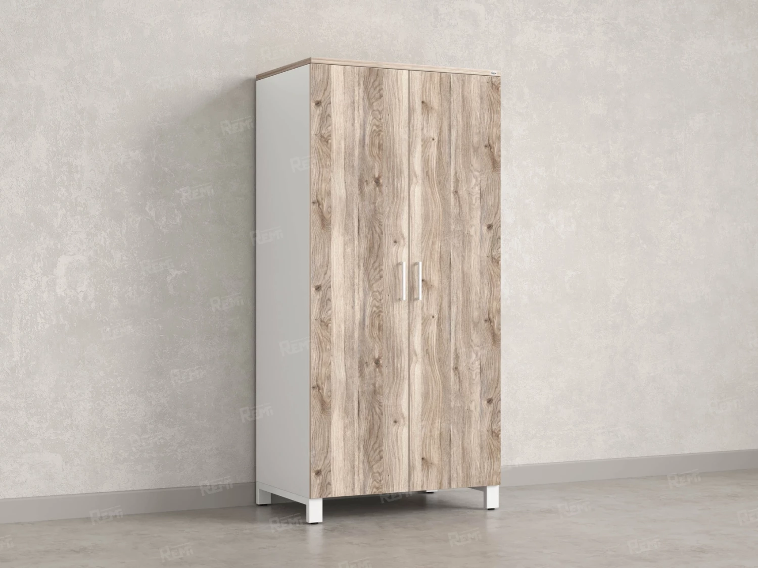 Гардероб, штанга, 1 полка 900x600x1900 RM158-90x60 Дуб Маувелла/Белый