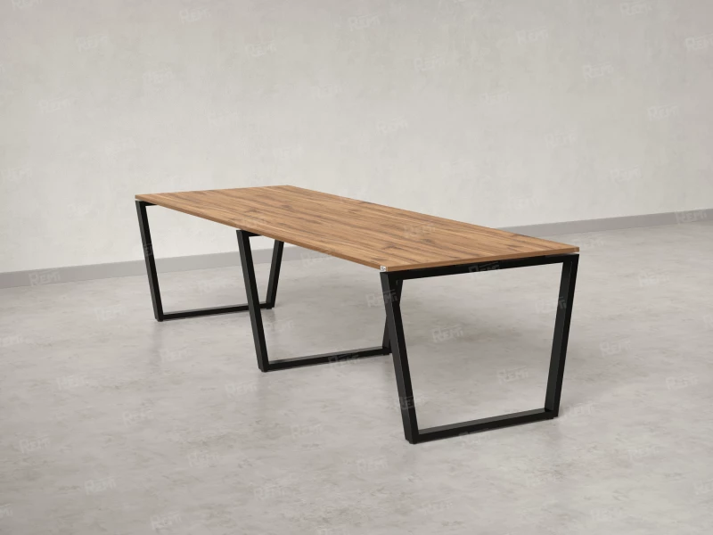 Cтол для переговоров, на V-обазном каркасе 2200x1200x750 RM082-220x120 Дуб Юстус/Черный