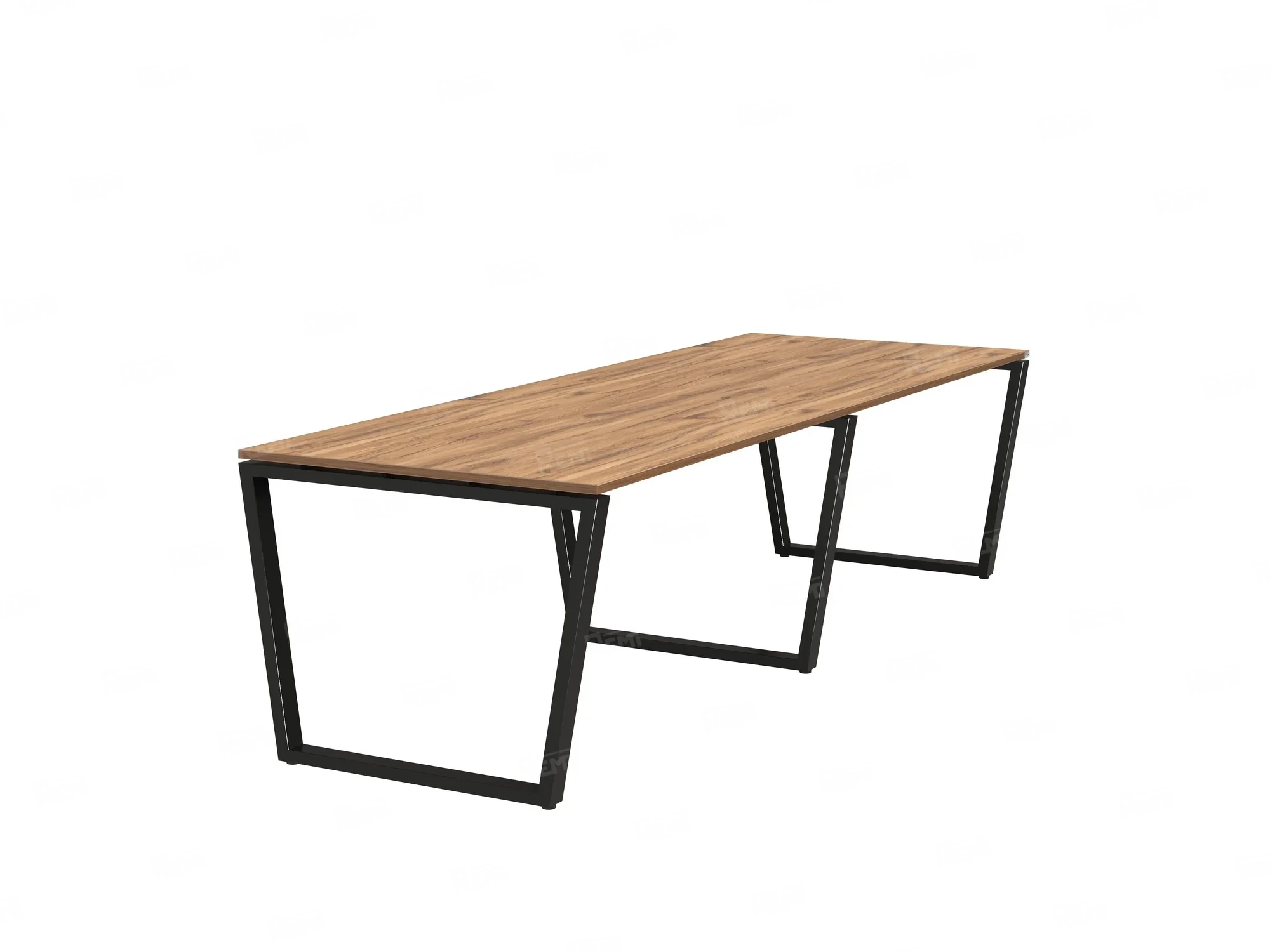 Cтол для переговоров, на V-обазном каркасе 2200x1200x750 RM082-220x120 Дуб Юстус/Черный