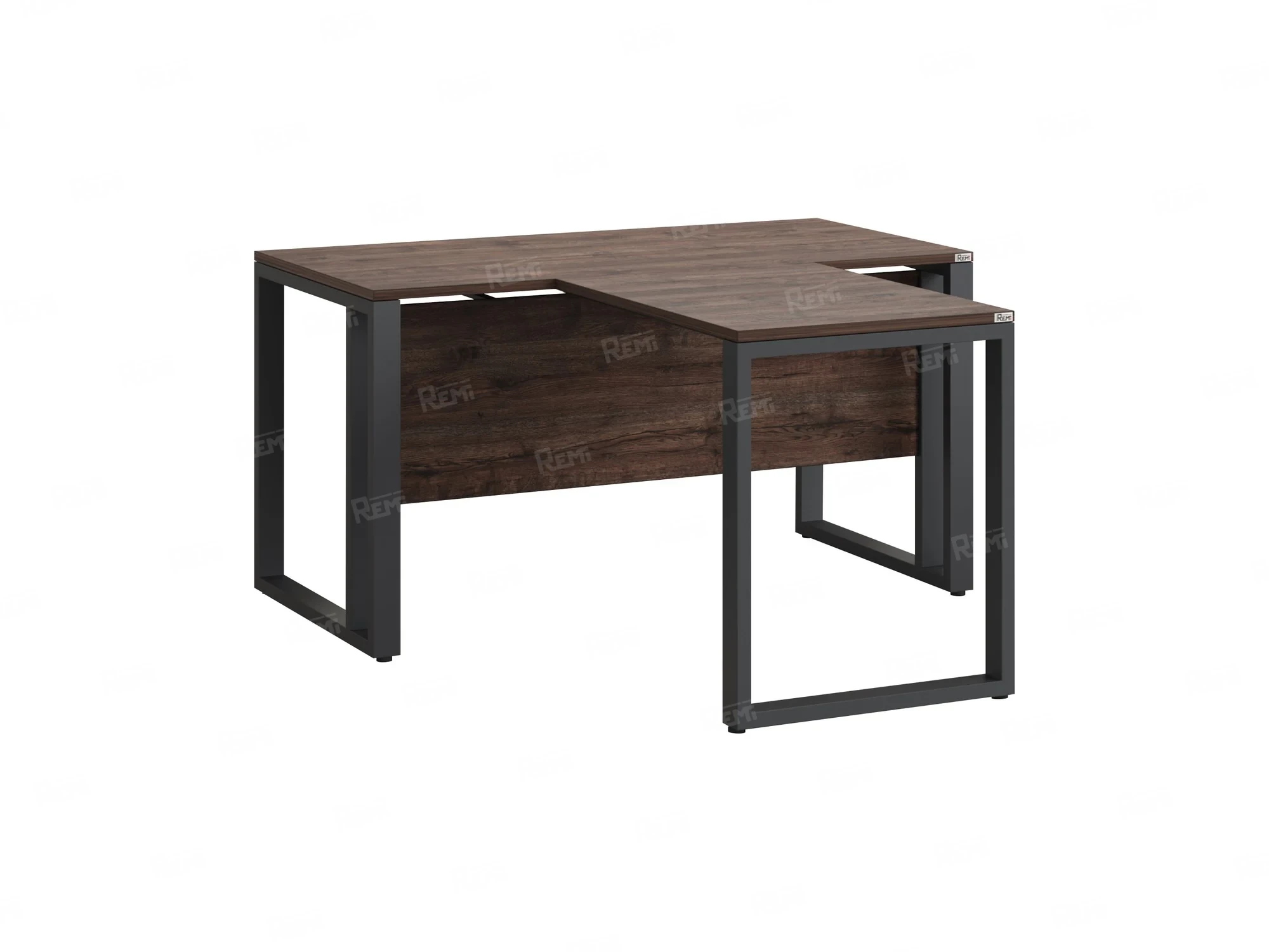 Стол с брифингом на О-образных опорах с экраном ЛДСП RM046-18x9 1800x2700x750 Дуб Апрельский шоколад/Серый