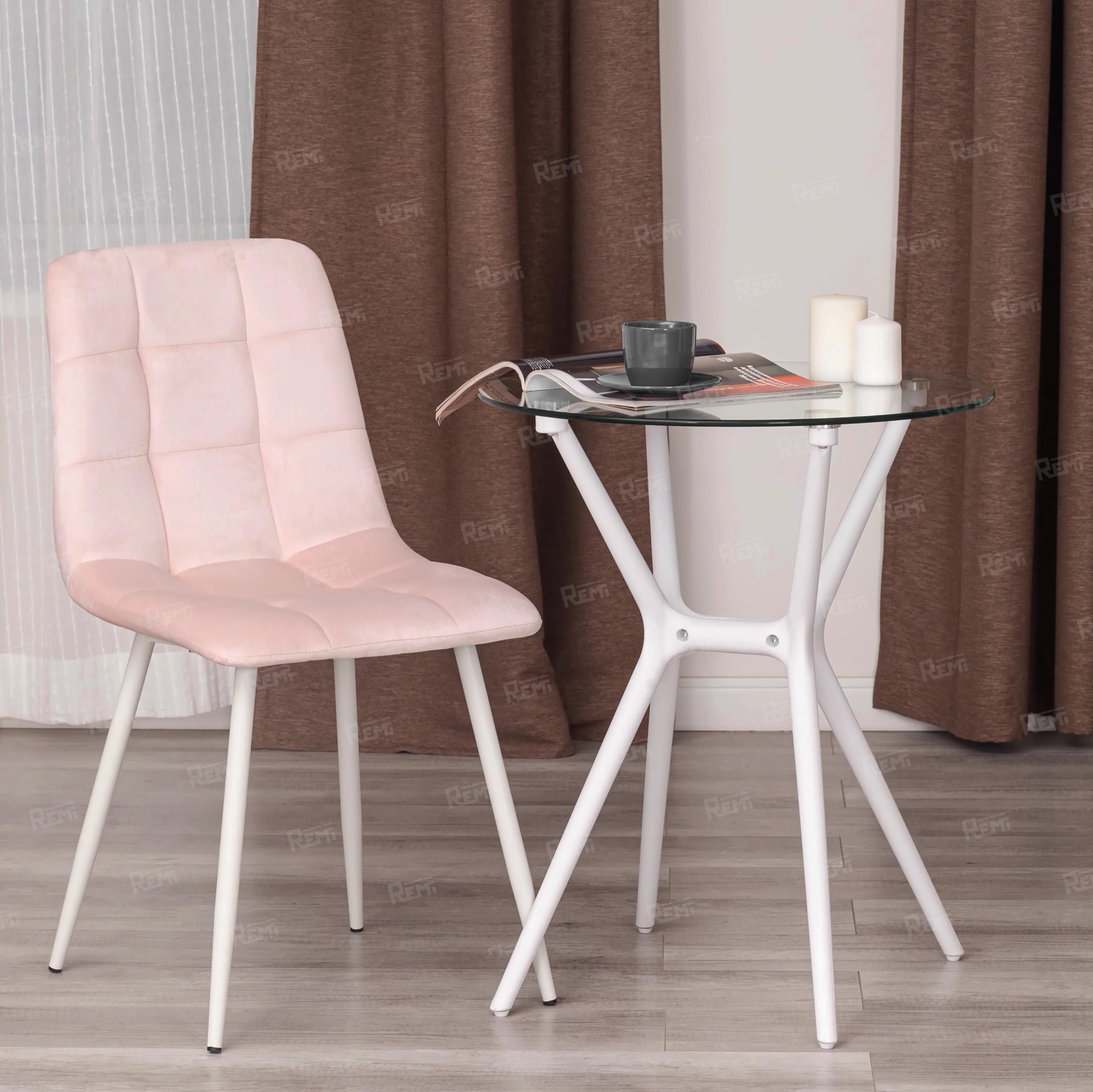 Стул CHILLY (mod. 7094-1) Розовый/Розовый, Вельвет (арт. 21429)