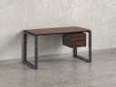Стол прямой с подвесной тумбой 2 ящика, О-опора 1800x600x750 RM037-18x6 Дуб Апрельский шоколад/Серый