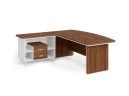 BRL RB070-180x200L Стол руководителя угловой L с тумбой 2 ящика 1800х2000х760 Орех Вармия/Белый
