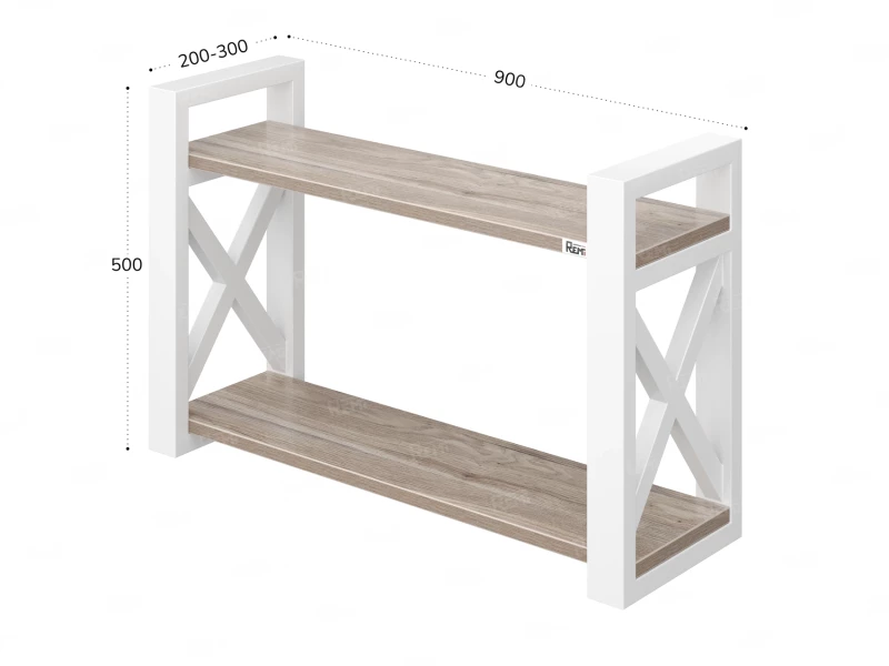 Полка настенная 900x300x500 RM196-90x30 Дуб Маувелла/Белый